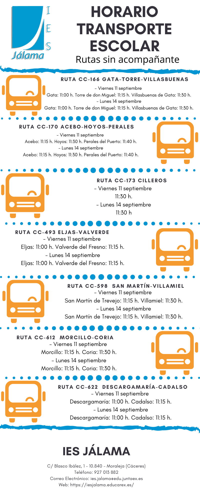 Horario transporte escolar 2